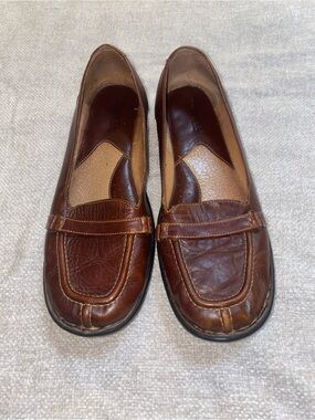 Born Brown Leather Penny Loafers Women's Size 8.5 EU 40 Comfort Slip On